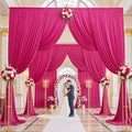 2 Panels - FUCHSIA - 5Ft x 16Ft Wrinkle Free Backdrop Curtains for Parties - Silky Interlock Backdrop for Weddings Birthday Party Curtains