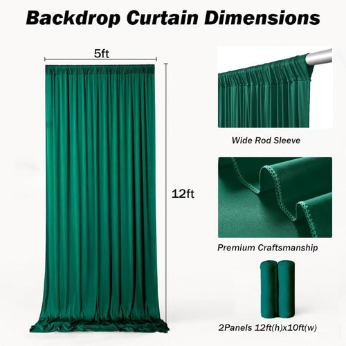 10Ft x 12Ft - FOREST - Wrinkle Free Backdrop Curtains for Parties 2 Panels 5x12ft Interlock Backdrop for Weddings Birthday Party Curtains
