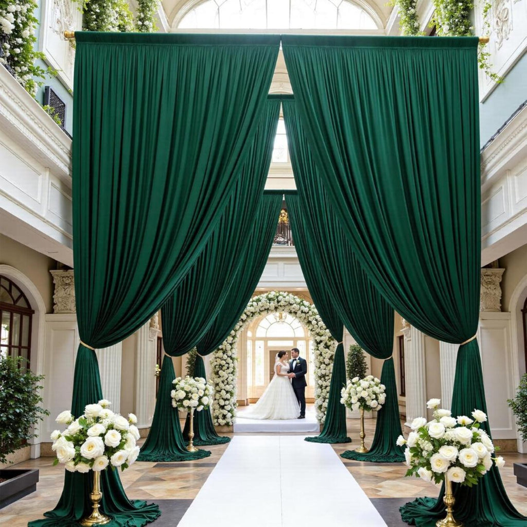 2 Panels - FOREST - 5Ft x 16Ft Wrinkle Free Backdrop Curtains for Parties - Silky Interlock Backdrop for Weddings Birthday Party Curtains
