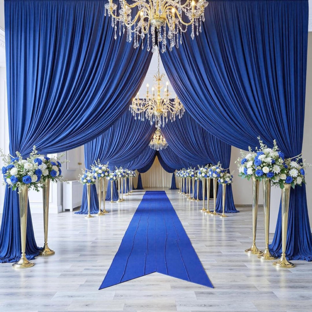 2 Panels - ROYAL - 5Ft x 16Ft Wrinkle Free Backdrop Curtains for Parties - Silky Interlock Backdrop for Weddings Birthday Party Curtains