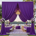 2 Panels - PURPLE - 5Ft x 16Ft Wrinkle Free Backdrop Curtains for Parties - Silky Interlock Backdrop for Weddings Birthday Party Curtains