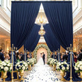 2 Panels - NAVY - 5Ft x 16Ft Wrinkle Free Backdrop Curtains for Parties - Silky Interlock Backdrop for Weddings Birthday Party Curtains
