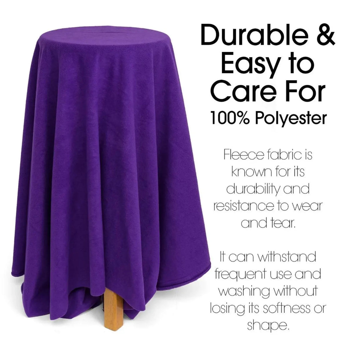 PURPLE - Soft Anti-Pill Polar Fleece Fabric by the Yard – 60” Wide Cozy Plush Fleece for Blankets, Sleepwear, DIY Sewing & Home Accessories