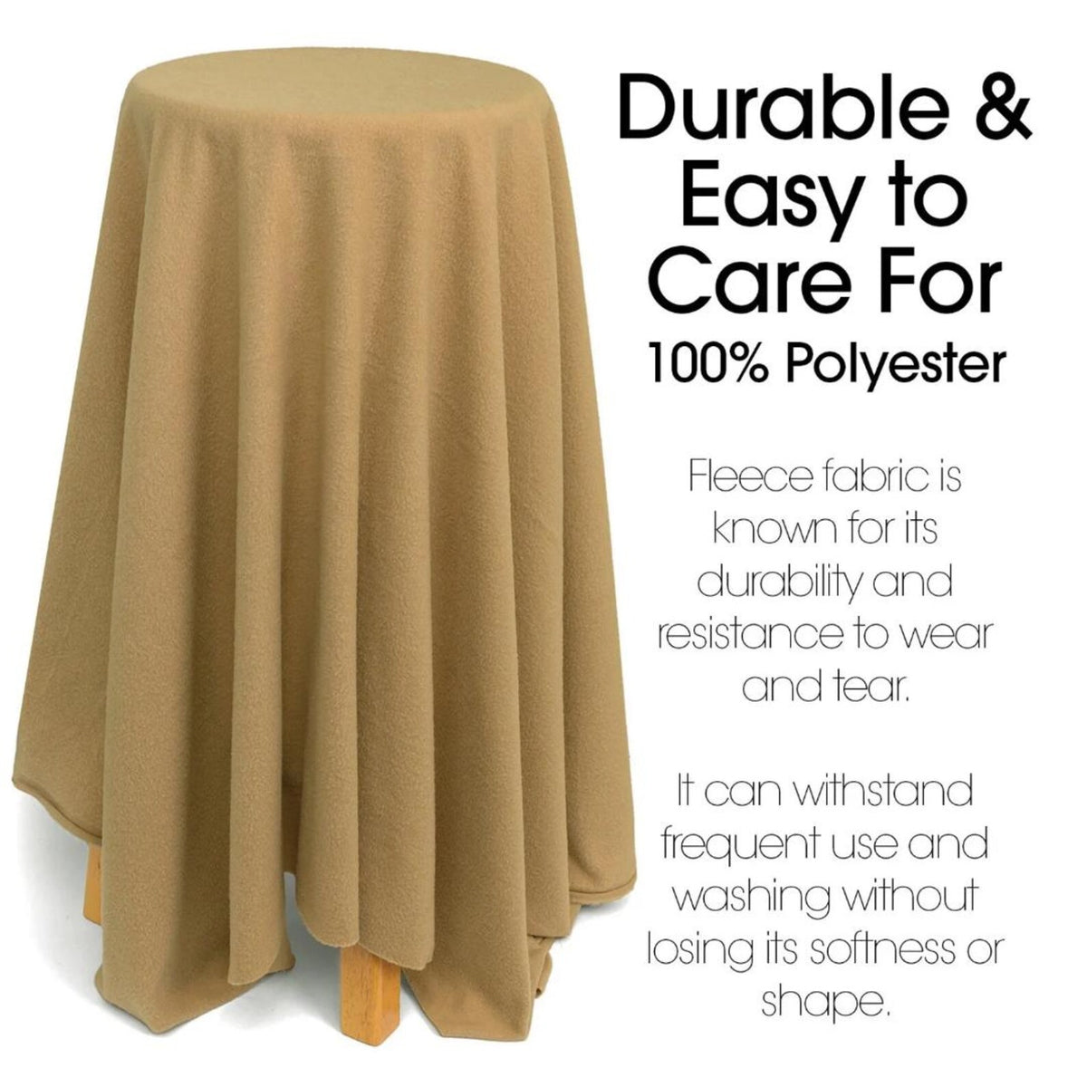 CAMEL - Soft Anti-Pill Polar Fleece Fabric by the Yard – 60” Wide Cozy Plush Fleece for Blankets, Sleepwear, DIY Sewing & Home Accessories