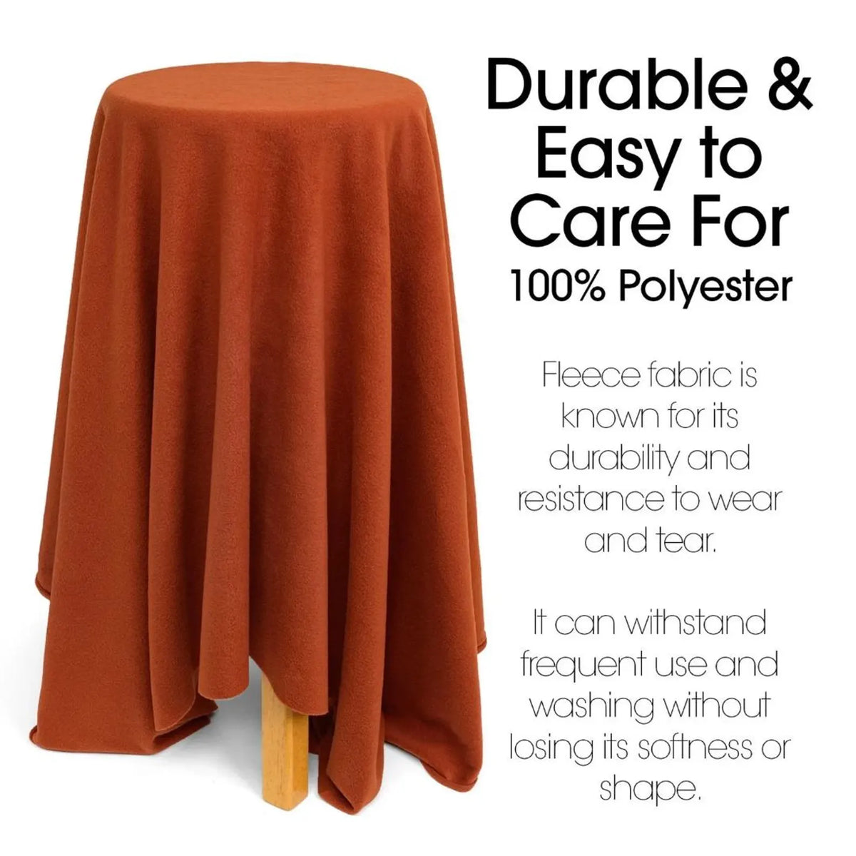 RUST - Soft Anti-Pill Polar Fleece Fabric by Yard – 60” Wide Cozy Plush Fleece for Blankets, Sleepwear, DIY Sewing & Home Accessories