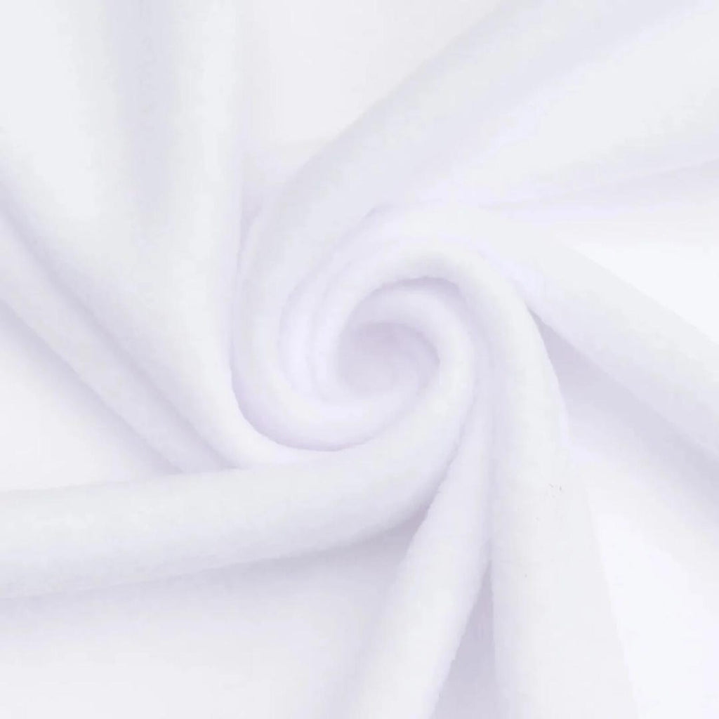WHITE - Soft Anti-Pill Polar Fleece Fabric by Yard – 60” Wide Cozy Plush Fleece for Blankets, Sleepwear, DIY Sewing & Home Accessories