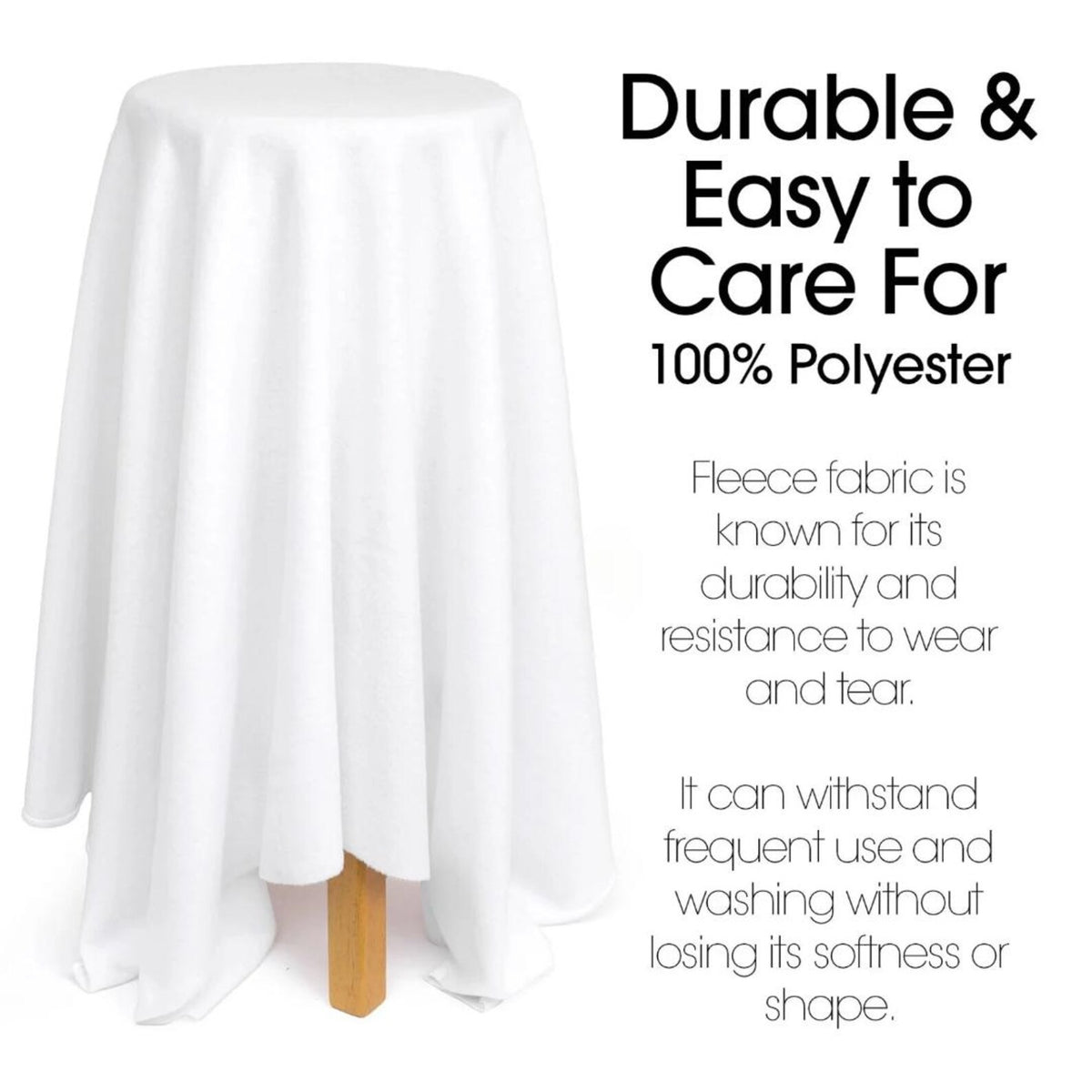 WHITE - Soft Anti-Pill Polar Fleece Fabric by Yard – 60” Wide Cozy Plush Fleece for Blankets, Sleepwear, DIY Sewing & Home Accessories
