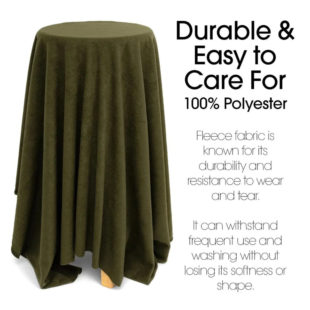 OLIVE - Soft Anti-Pill Polar Fleece Fabric by Yard – 60” Wide Cozy Plush Fleece for Blankets, Sleepwear, DIY Sewing & Home Accessories