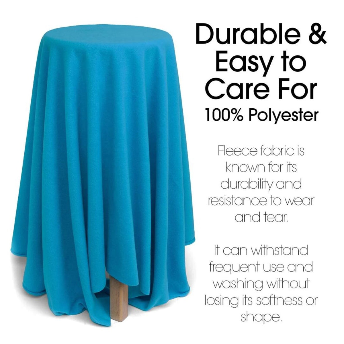 TURQUOISE - Soft Anti-Pill Polar Fleece Fabric by Yard – 60” Wide Cozy Plush Fleece for Blankets, Sleepwear, DIY Sewing & Home Accessories