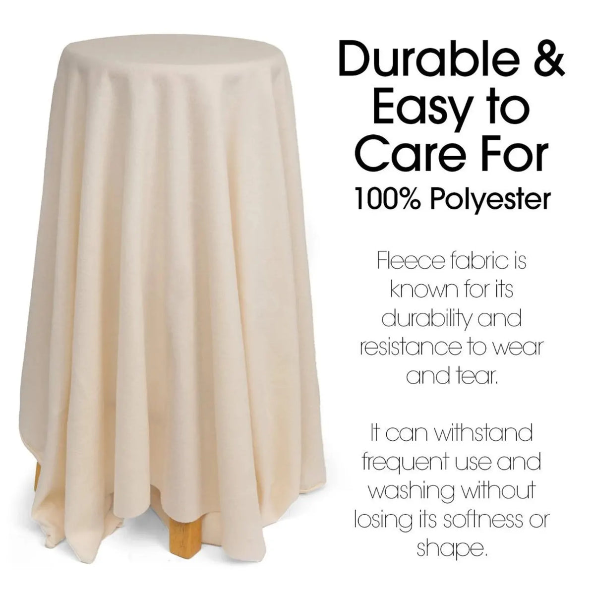 IVORY - Soft Anti-Pill Polar Fleece Fabric by Yard – 60” Wide Cozy Plush Fleece for Blankets, Sleepwear, DIY Sewing & Home Accessories
