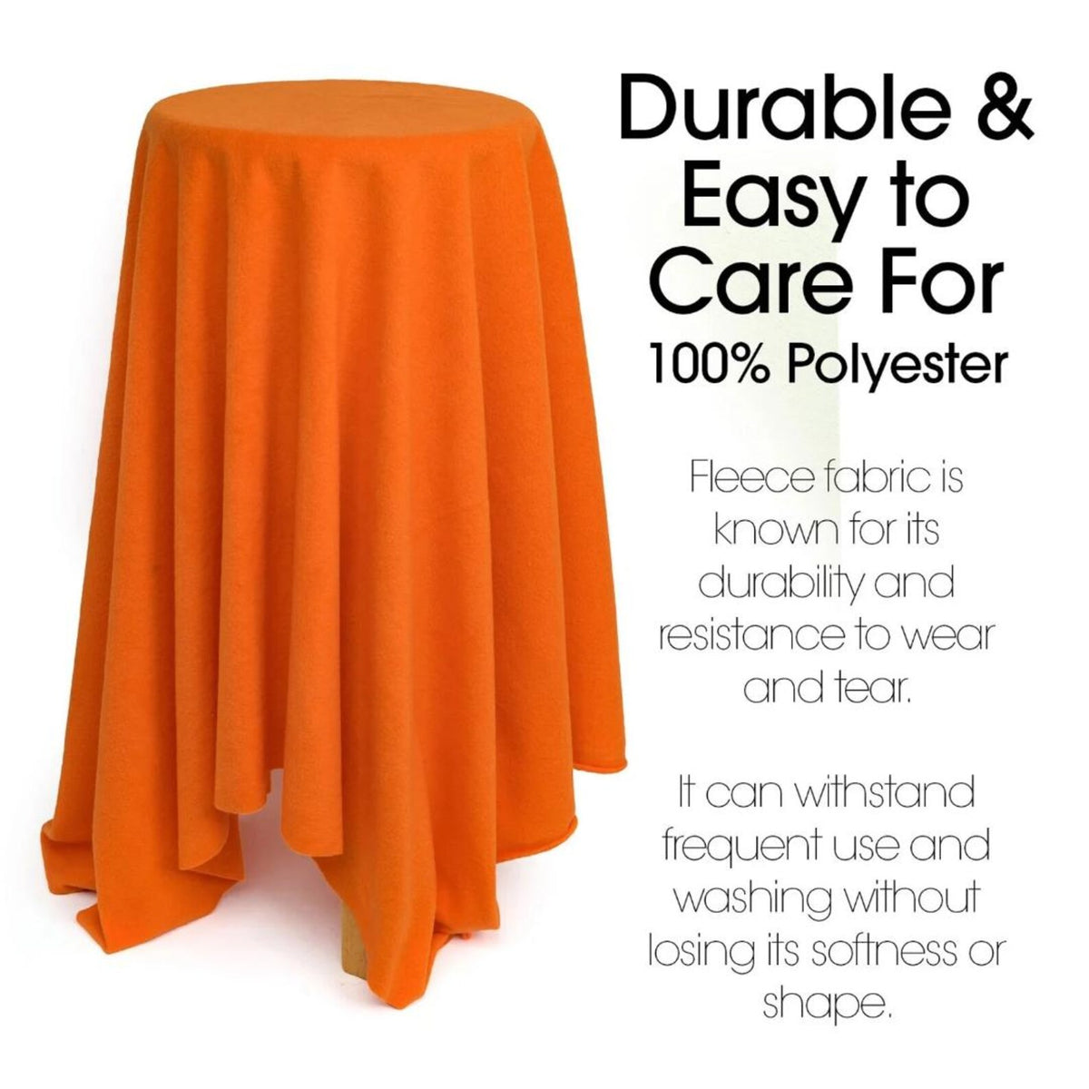ORANGE - Soft Anti-Pill Polar Fleece Fabric by Yard – 60” Wide Cozy Plush Fleece for Blankets, Sleepwear, DIY Sewing & Home Accessories