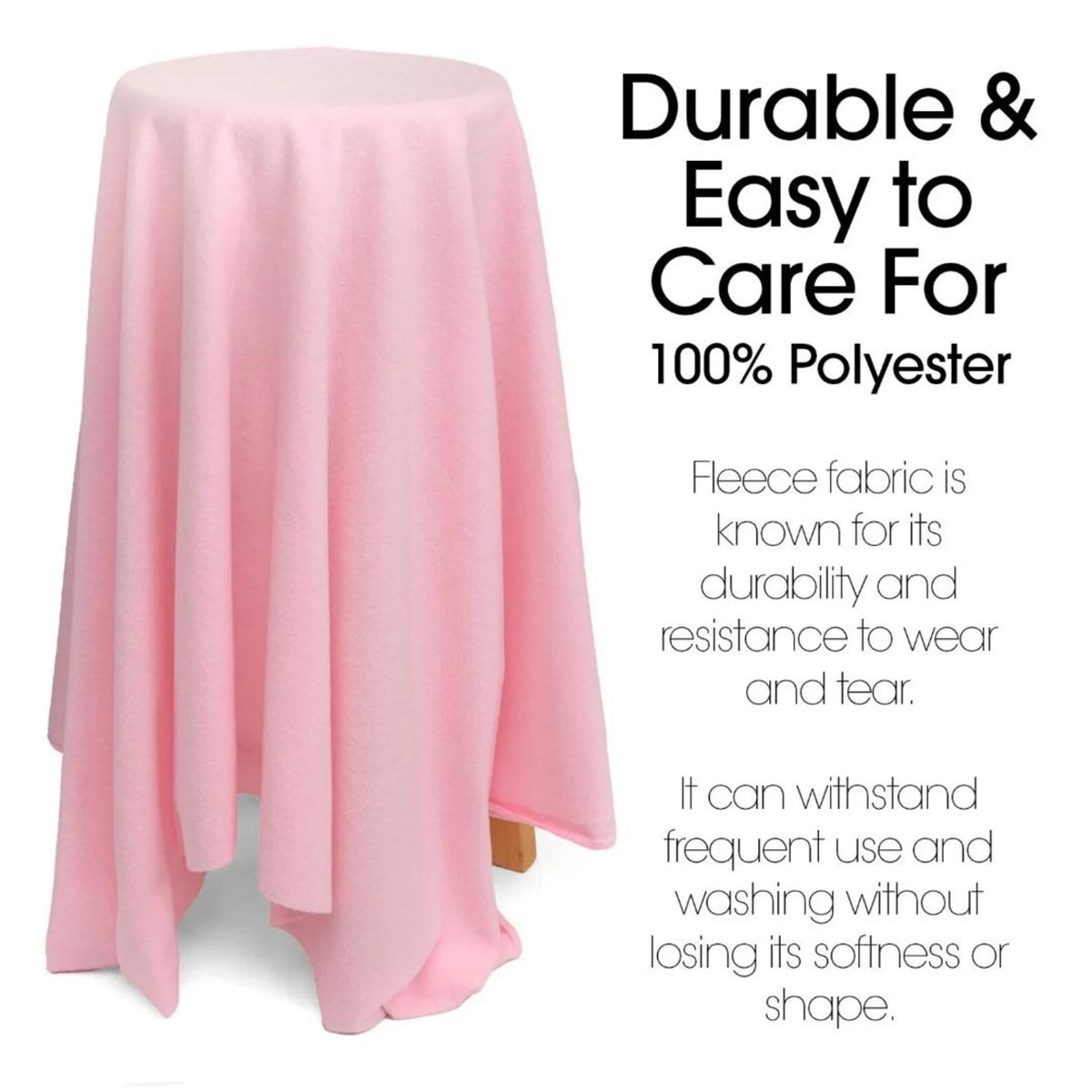 BABY PINK - Soft Anti-Pill Polar Fleece Fabric by Yard – 60” Wide Cozy Plush Fleece for Blankets, Sleepwear, DIY Sewing & Home Accessories