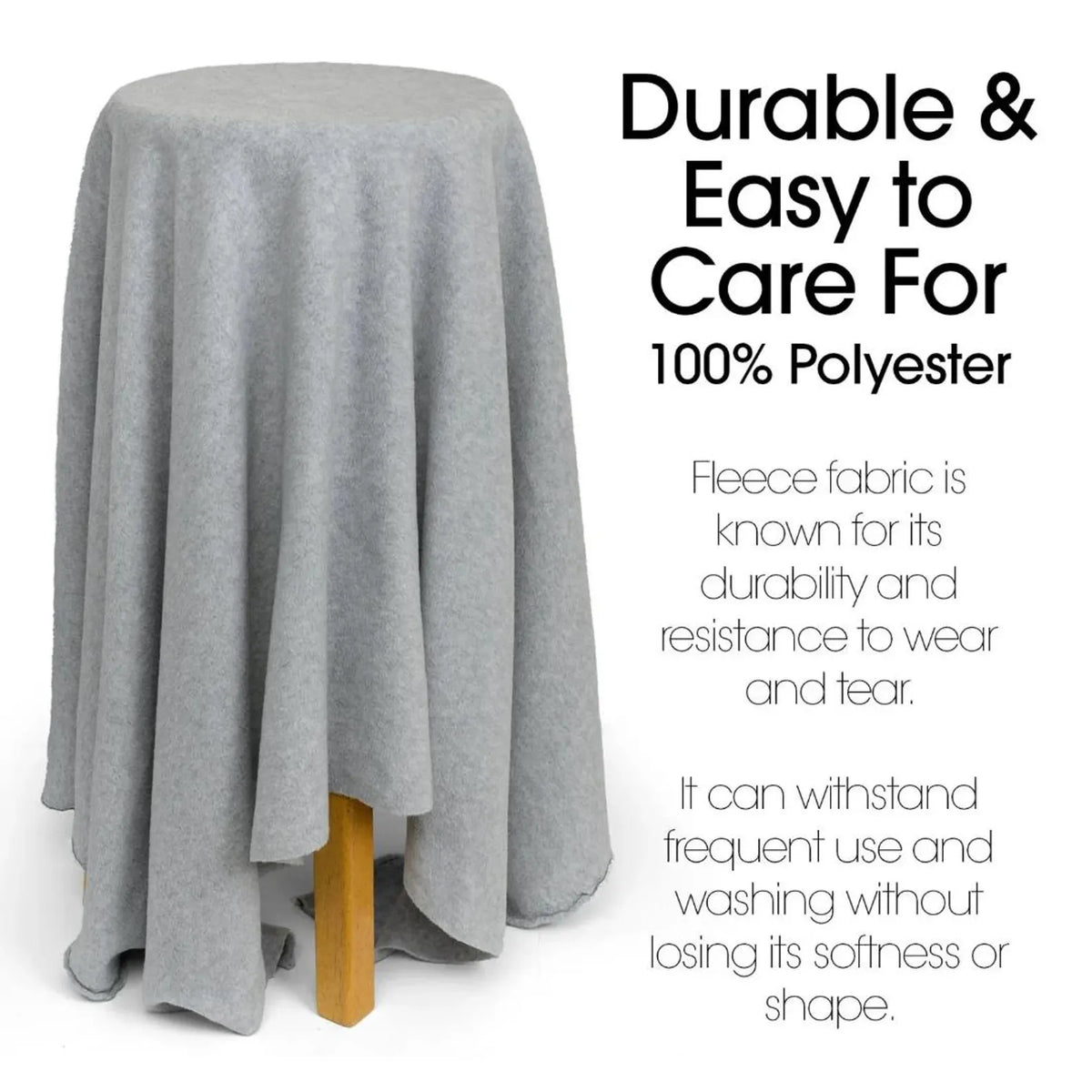 HEATHERGRAY - Soft Anti-Pill Polar Fleece Fabric by Yard – 60” Wide Cozy Plush Fleece for Blankets, Sleepwear, DIY Sewing & Home Accessories