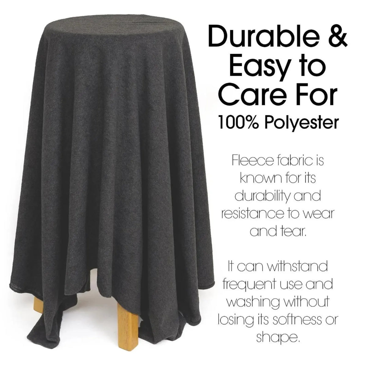 CHARCOAL - Soft Anti-Pill Polar Fleece Fabric by Yard – 60” Wide Cozy Plush Fleece for Blankets, Sleepwear, DIY Sewing & Home Accessories