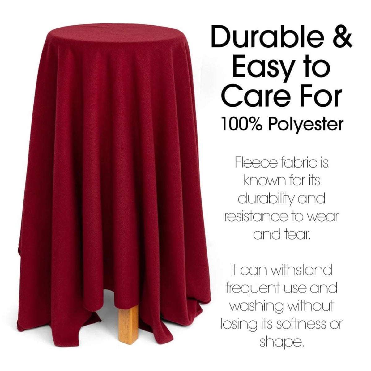 BURGUNDY - Soft Anti-Pill Polar Fleece Fabric by Yard – 60” Wide Cozy Plush Fleece for Blankets, Sleepwear, DIY Sewing & Home Accessories