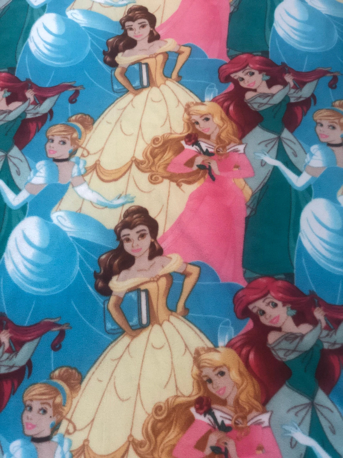 Disney Princess Fleece Fabric / Anti Pill / 60" Wide / Disney Characters ( Cinderella, Bell, Aurora, Ariel, Rapunzel) / Sold by the Yard