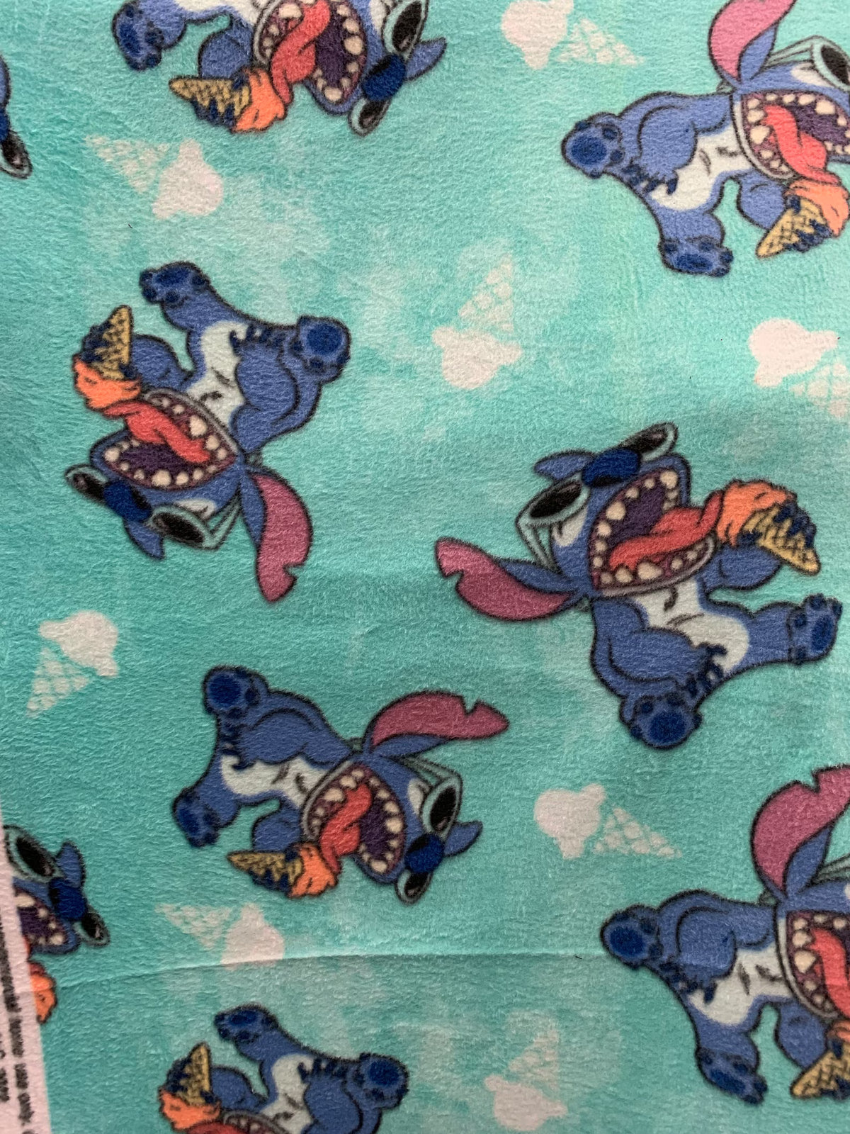 Stitch Ice Cream Fleece Fabric/ Stitch Fleece Fabric / Sold By The Yard / 58" Wide /Anti Pill Fleece/ Perfect for sewing blankets, jackets