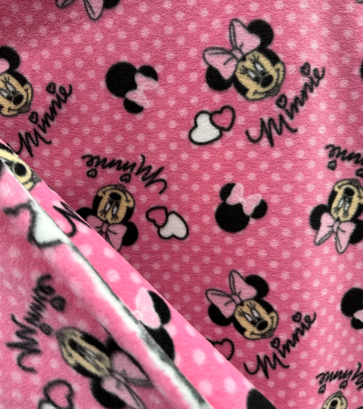 Pink Minnie Disney Fleece Fabric/ Minnie Mouse /Disney Character/Anti Pill Fleece/Sold by Yard / Kids Perfect for sewing blankets, jackets