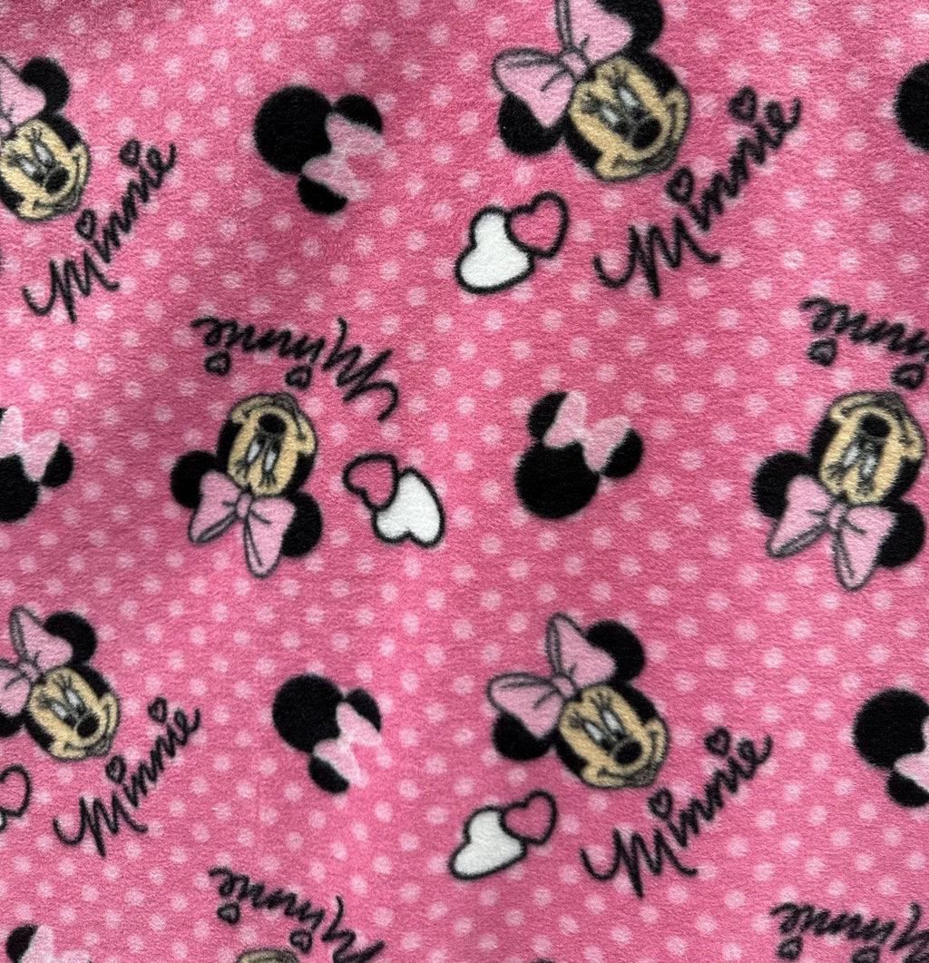Pink Minnie Disney Fleece Fabric/ Minnie Mouse /Disney Character/Anti Pill Fleece/Sold by Yard / Kids Perfect for sewing blankets, jackets