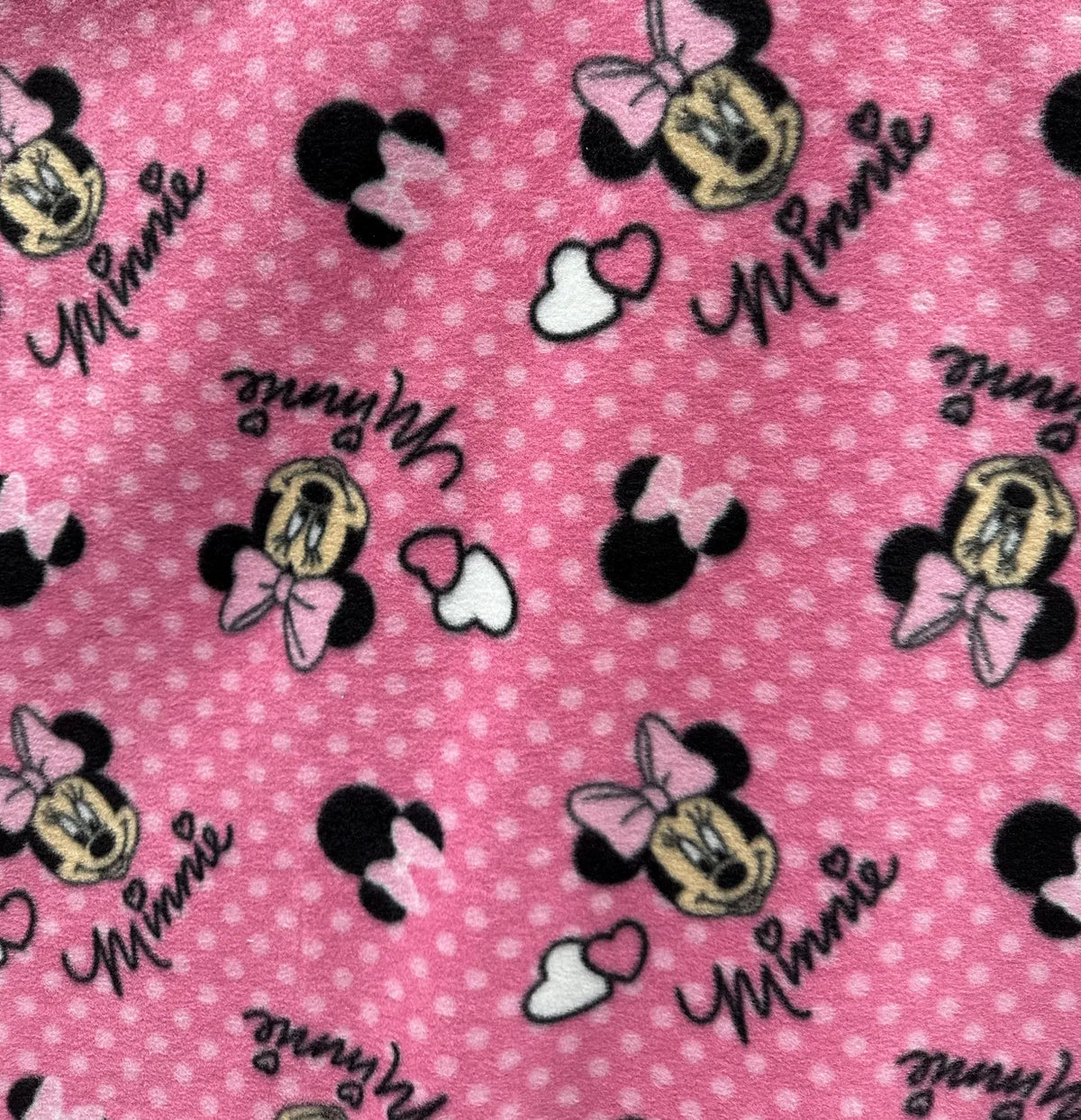 Pink Minnie Disney Fleece Fabric/ Minnie Mouse /Disney Character/Anti Pill Fleece/Sold by Yard / Kids Perfect for sewing blankets, jackets