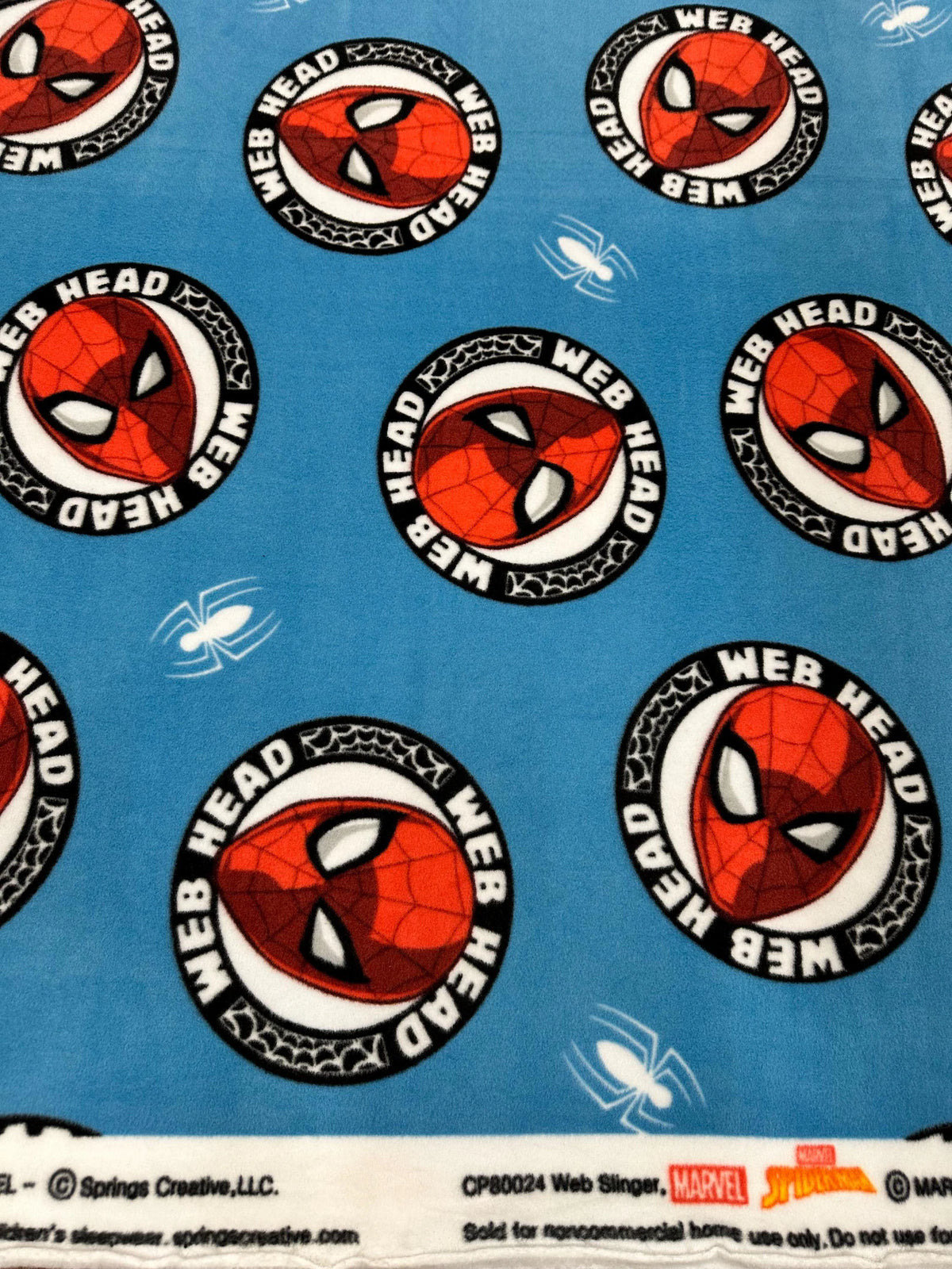 Spider-Man Web Head Fleece Fabric, Anti-Pill Fleece 58” Wide, Superhero Character Fabric, sold by the Yard, Blanket & Sewing Fabric