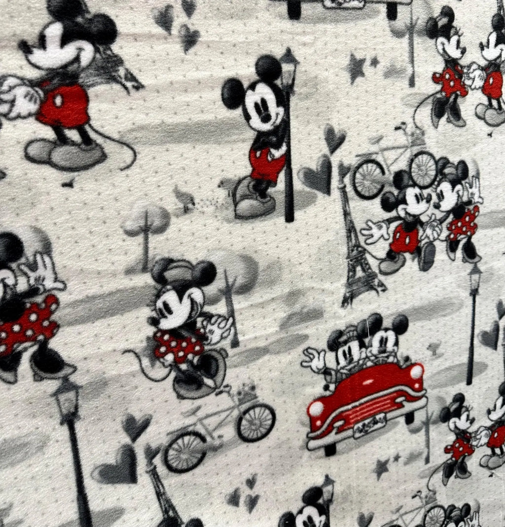 Classic Mickey and Minnie Fabric Fleece / Sold by the Yard / 58" Wide /Anti Pill Fleece Perfect for sewing blankets, jackets