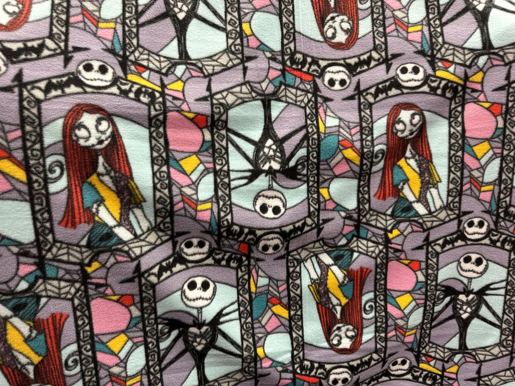 Nightmare Before Christmas Jack and Sally Fleece Fabric/Disney Character/ Anti Pill Fleece/Sold By The Yard -Halloween costumes, Blanket