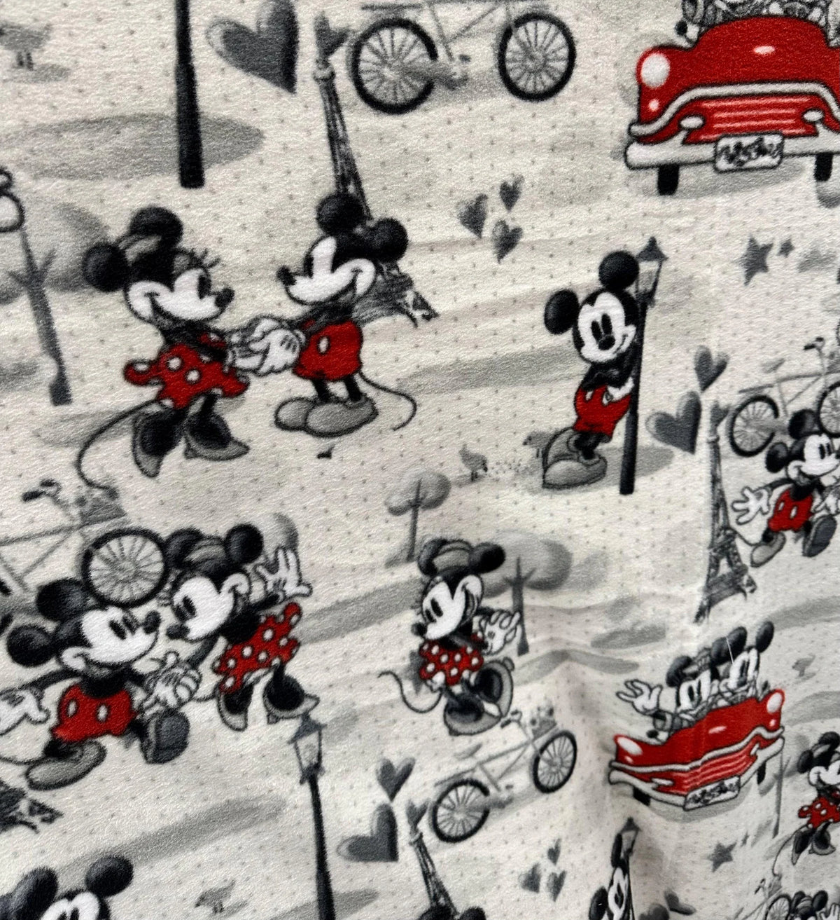 Classic Mickey and Minnie Fabric Fleece / Sold by the Yard / 58" Wide /Anti Pill Fleece Perfect for sewing blankets, jackets