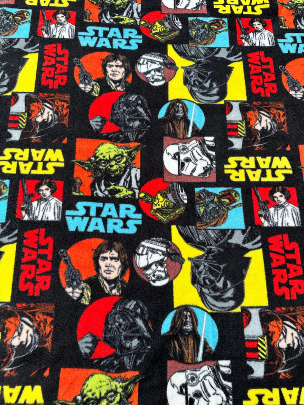 Star Wars Fleece Fabric by the Yard, Anti-Pill Polar Fleece, Darth Vader Yoda Millennium Falcon, Licensed Character Fabric