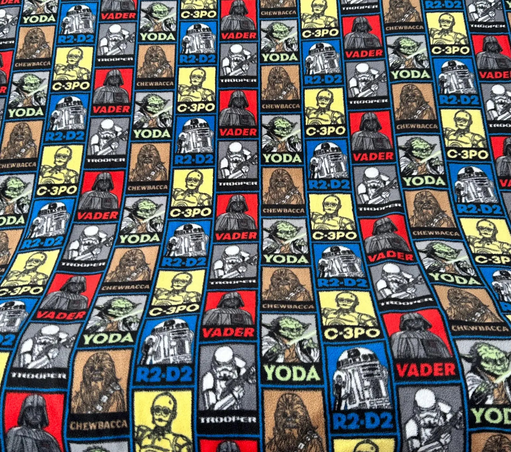 Star Wars Fleece Fabric by the Yard, Anti-Pill Polar Fleece, Darth Vader Yoda Millennium Falcon, Licensed Character Fabric