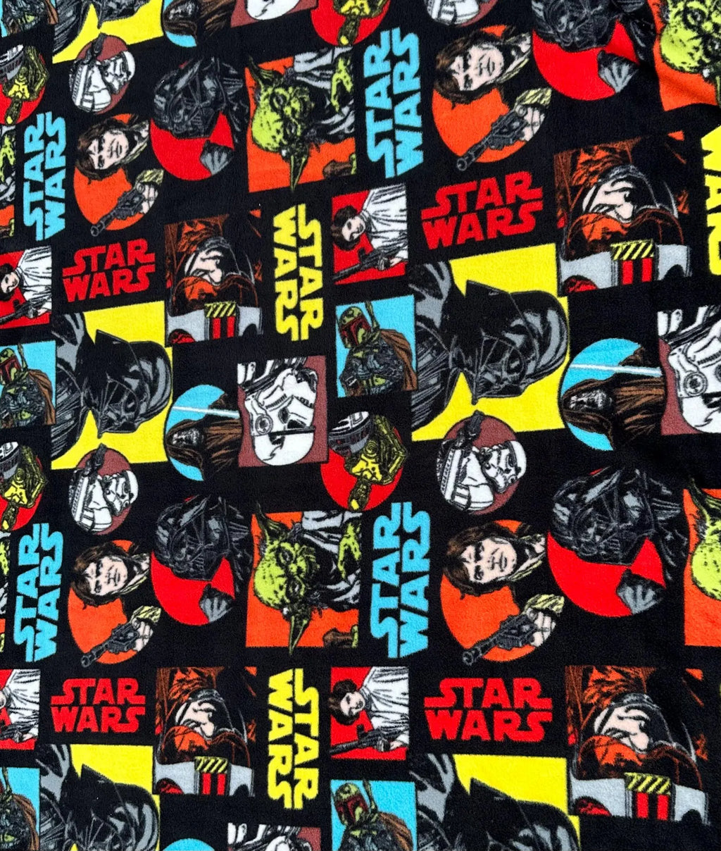Star Wars Fleece Fabric by the Yard, Anti-Pill Polar Fleece, Darth Vader Yoda Millennium Falcon, Licensed Character Fabric