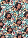 Moana Fleece Fabric by the Yard, 58” Wide, 100% Polyester, Tropical Floral Character Fleece for Blankets, Sewing & Kids Crafts