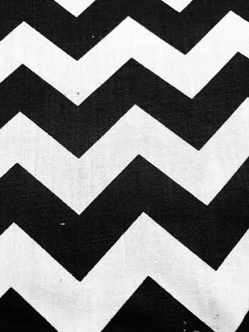 1 Inch Chevron Zig Zag Poly Cotton Fabric - Sold By The Yard