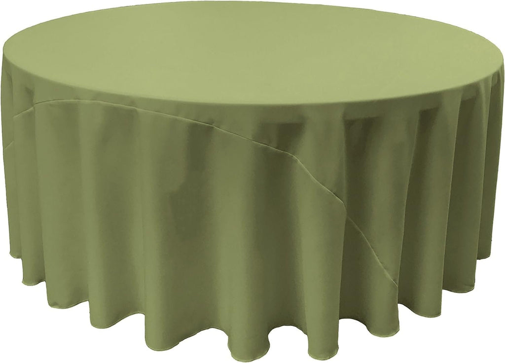 DK SAGE - Polyester Poplin Washable Round Tablecloth, Stain Wrinkle Resistant Table Cover 120", Fabric Table Cloth Dinning, Kitchen, Party