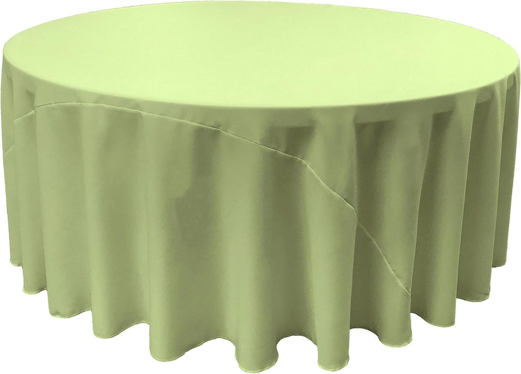 LT SAGE - Polyester Poplin Washable Round Tablecloth, Stain Wrinkle Resistant Table Cover 120", Fabric Table Cloth Dinning, Kitchen, Party