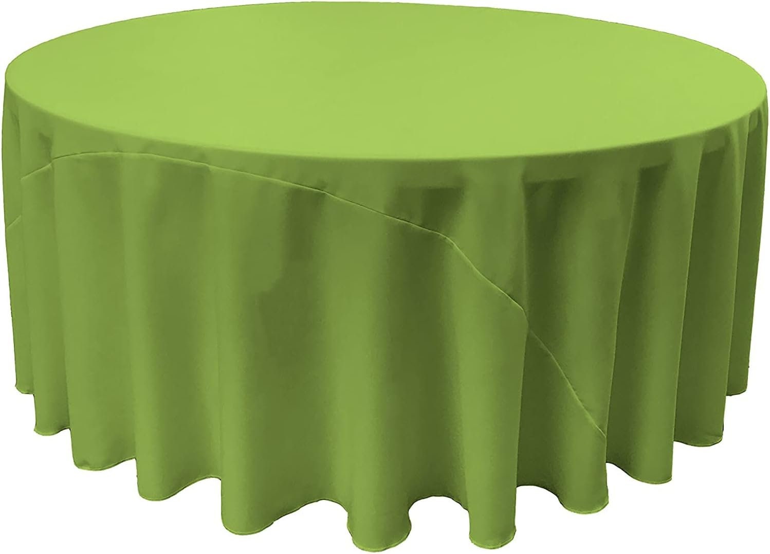 LIME - Polyester Poplin Washable Round Tablecloth, Stain Wrinkle Resistant Table Cover 120", Fabric Table Cloth Dinning, Kitchen, Party