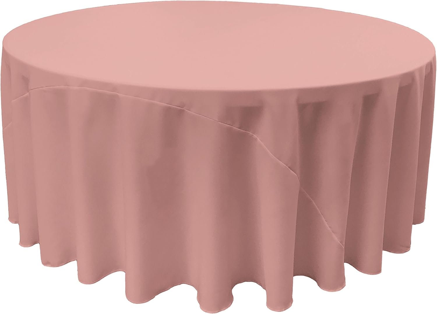 DUSTY ROSE - Polyester Poplin Washable Round Tablecloth, Stain Wrinkle Resistant Table Cover 120" Fabric Table Cloth Dinning, Kitchen, Party