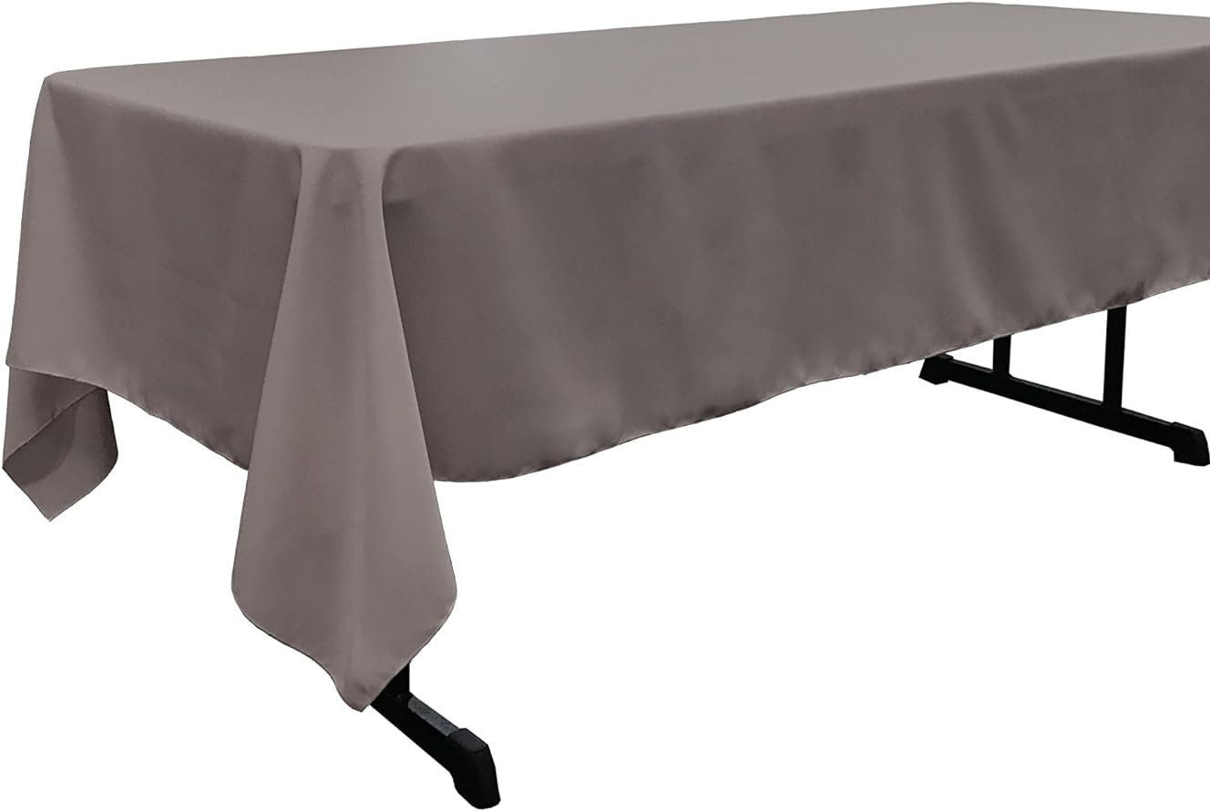 CHARCOAL -Polyester Poplin Washable Rectangular Tablecloth,Stain Wrinkle Resistant Table Cover Fabric Table Cloth for Dinning, Kitchen,Party
