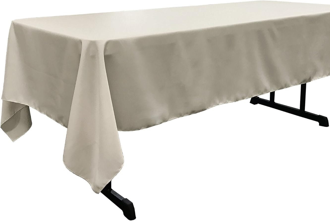 SILVER - Polyester Poplin Washable Rectangular Tablecloth,Stain Wrinkle Resistant Table Cover Fabric Table Cloth for Dinning, Kitchen,Party