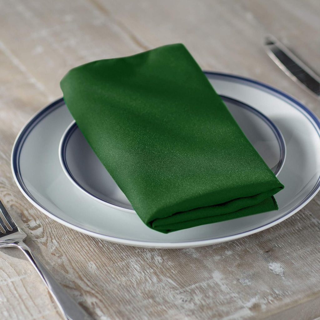 EMERALD - Poly Poplin Napkin - 18" X 18" - Cloth Napkins, Washable Reusable Napkins Wrinkle Resistance Napkins for Dinner, Wedding,Parties