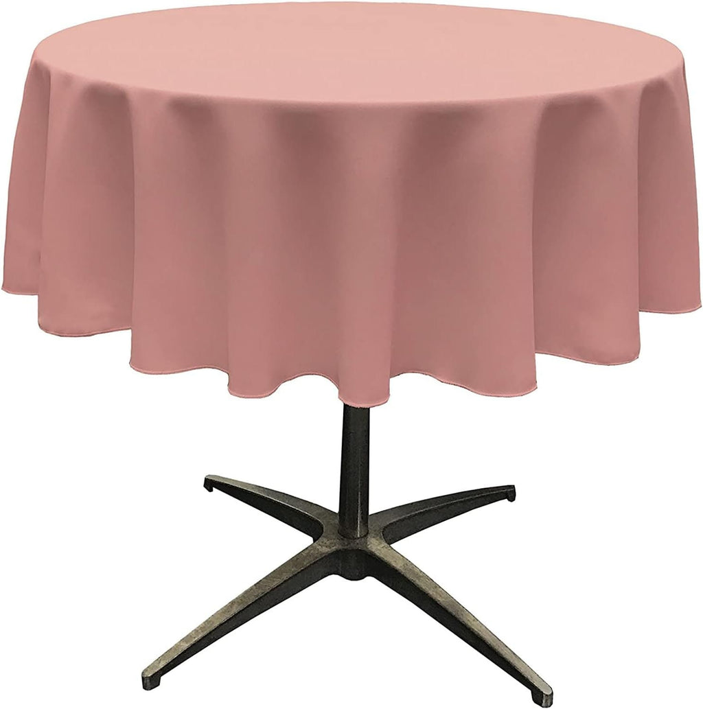 DUSTYROSE - Polyester Poplin Washable Round Tablecloth, Wrinkle Resistant Table Cover Fabric Table Cloth for Dinning, Kitchen, Party,Holiday