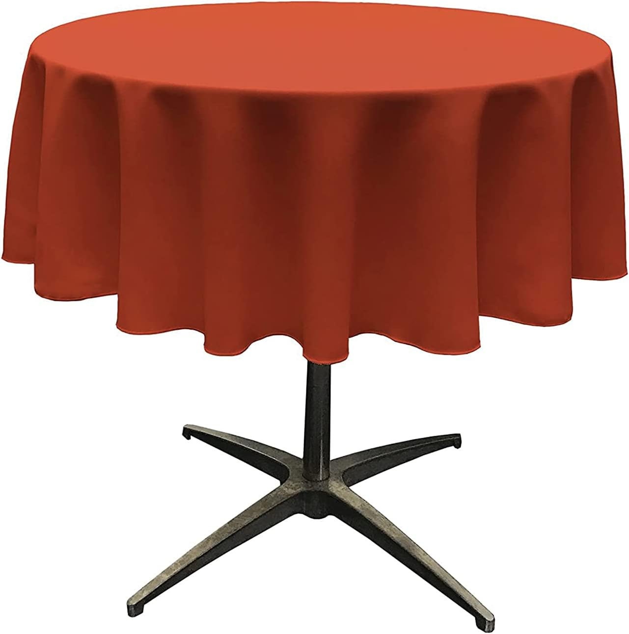 RUST - Polyester Poplin Washable Round Tablecloth, Wrinkle Resistant Table Cover Fabric Table Cloth for Dinning, Kitchen, Party, Holiday