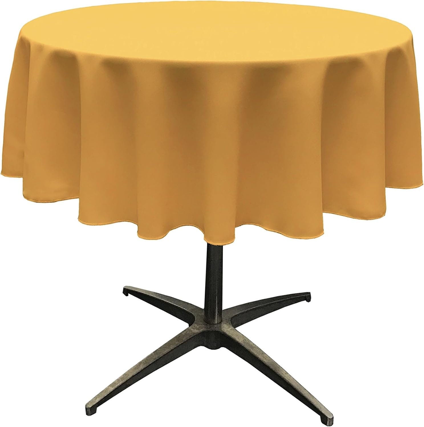 GOLD - Polyester Poplin Washable Round Tablecloth, Wrinkle Resistant Table Cover Fabric Table Cloth for Dinning, Kitchen, Party,Holiday