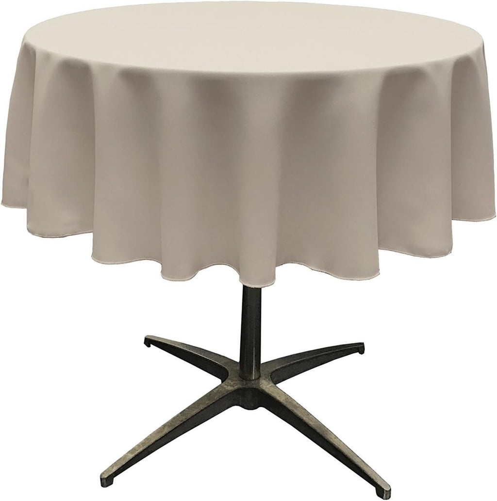 SILVER - Polyester Poplin Washable Round Tablecloth, Wrinkle Resistant Table Cover Fabric Table Cloth for Dinning, Kitchen, Party, Holiday