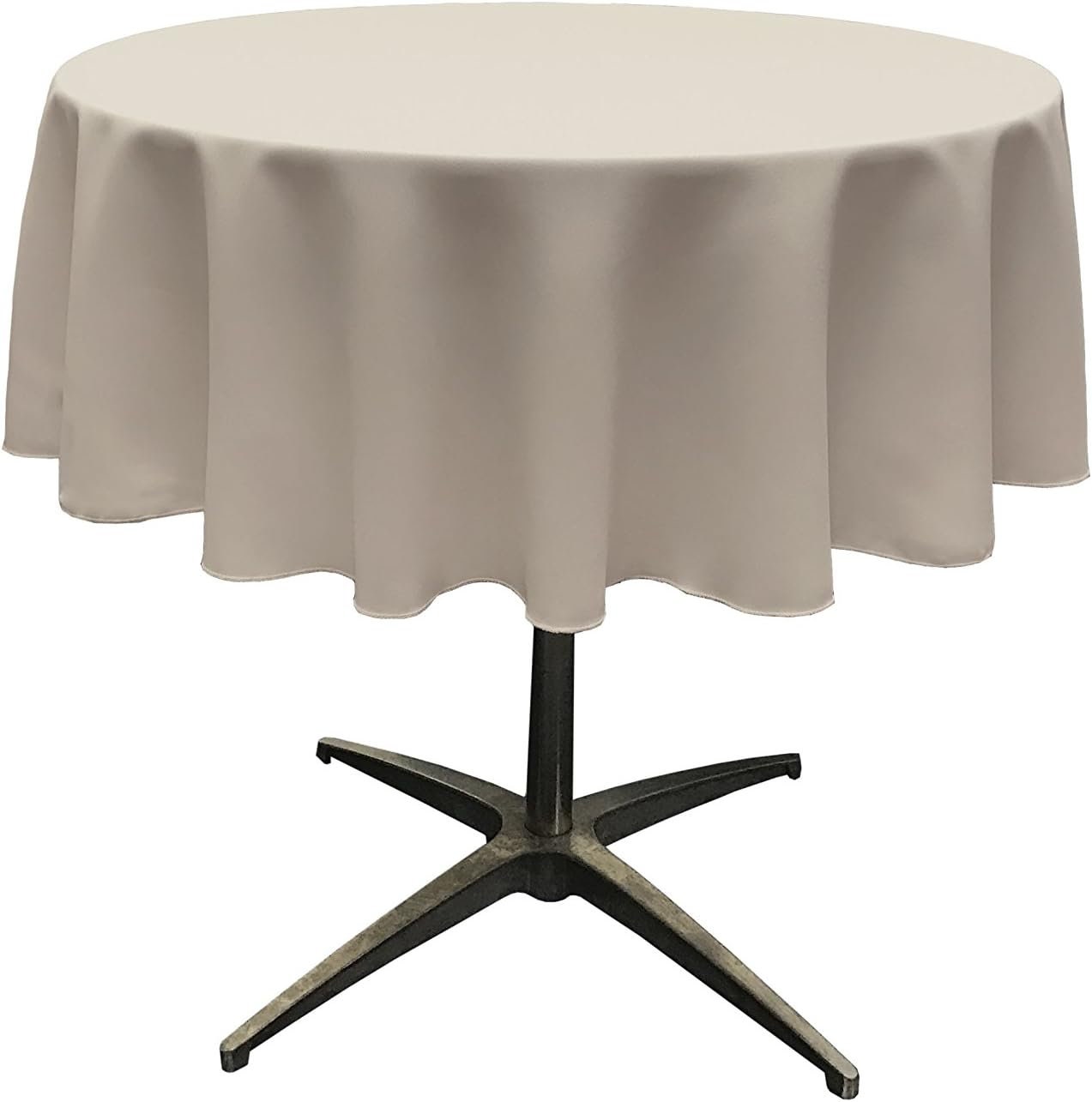 SILVER - Polyester Poplin Washable Round Tablecloth, Wrinkle Resistant Table Cover Fabric Table Cloth for Dinning, Kitchen, Party, Holiday