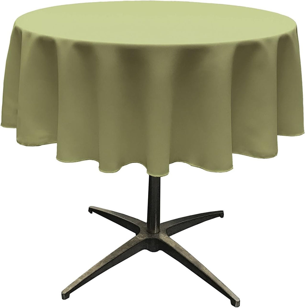 DKSAGE - Polyester Poplin Washable Round Tablecloth, Wrinkle Resistant Table Cover Fabric Table Cloth for Dinning, Kitchen, Party,Holiday