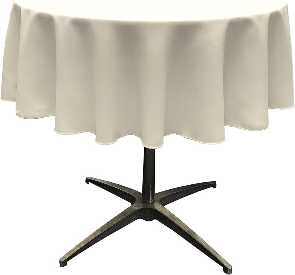 IVORY - Polyester Poplin Washable Round Tablecloth, Wrinkle Resistant Table Cover Fabric Table Cloth for Dinning, Kitchen, Party,Holiday