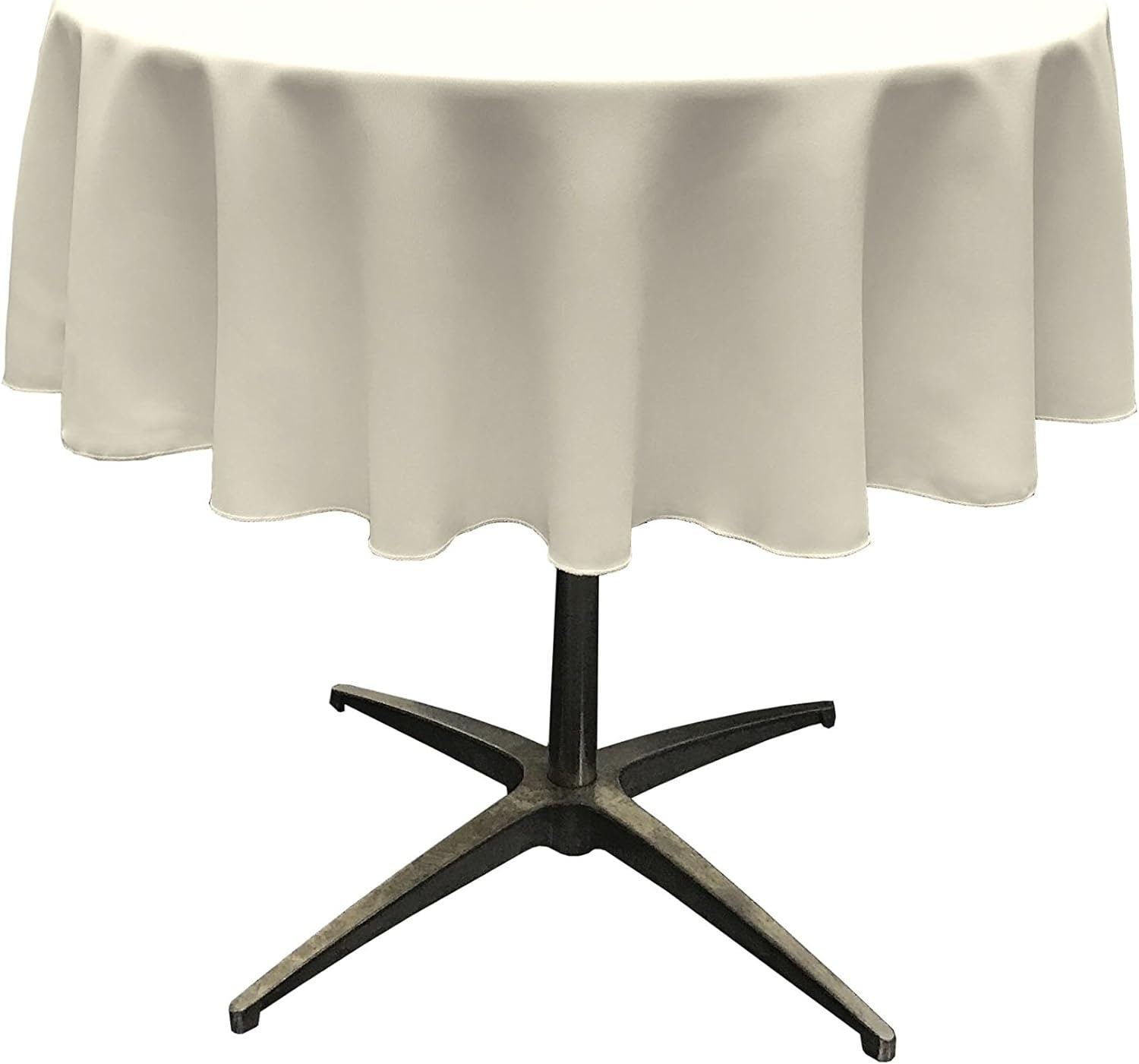 IVORY - Polyester Poplin Washable Round Tablecloth, Wrinkle Resistant Table Cover Fabric Table Cloth for Dinning, Kitchen, Party,Holiday
