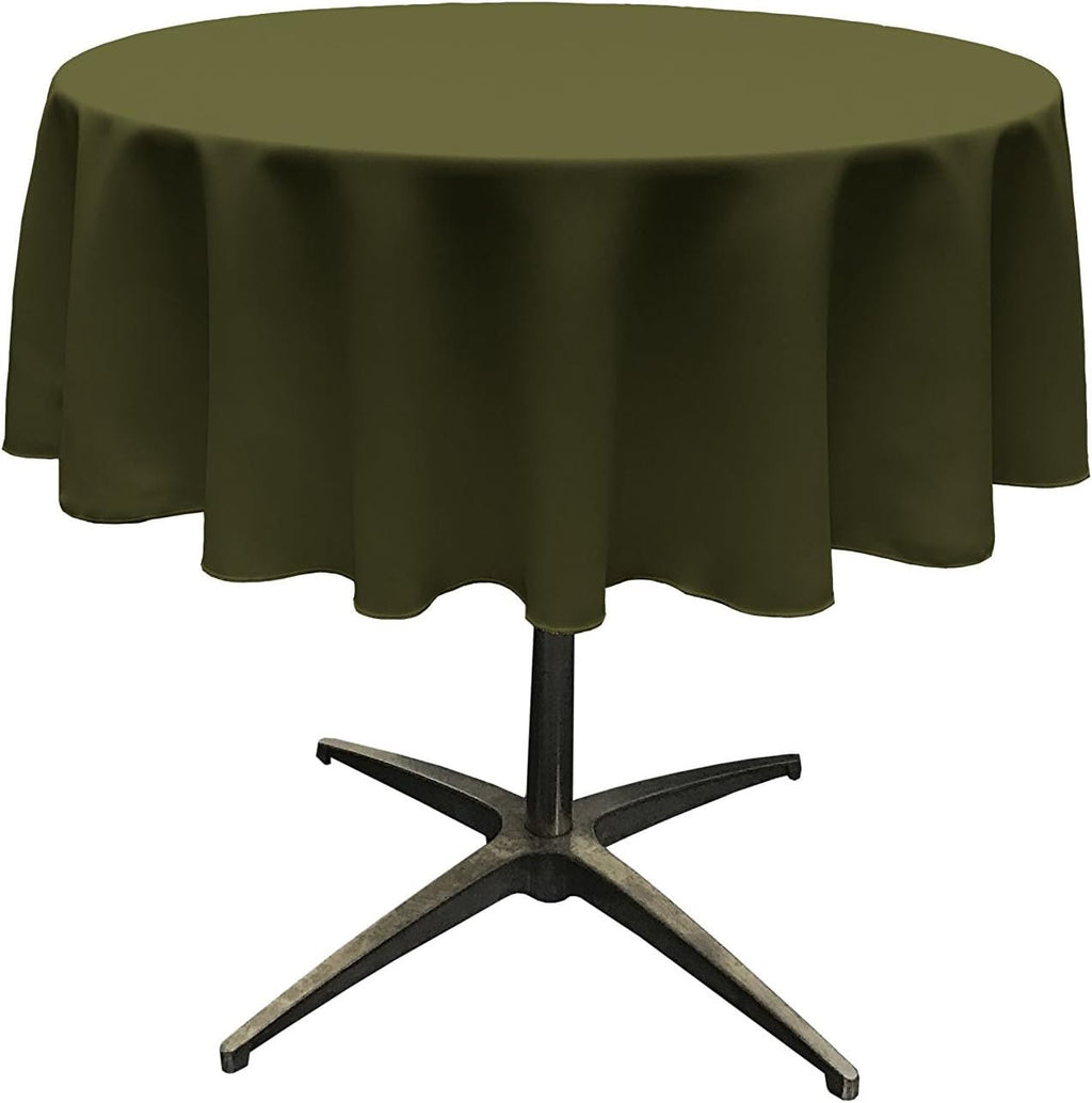 OLIVE - Polyester Poplin Washable Round Tablecloth, Wrinkle Resistant Table Cover Fabric Table Cloth for Dinning, Kitchen, Party,Holiday