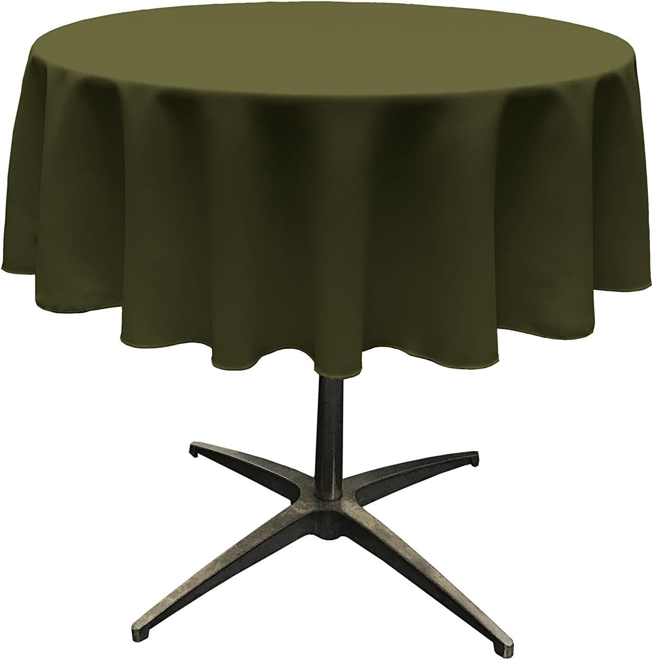 OLIVE - Polyester Poplin Washable Round Tablecloth, Wrinkle Resistant Table Cover Fabric Table Cloth for Dinning, Kitchen, Party,Holiday